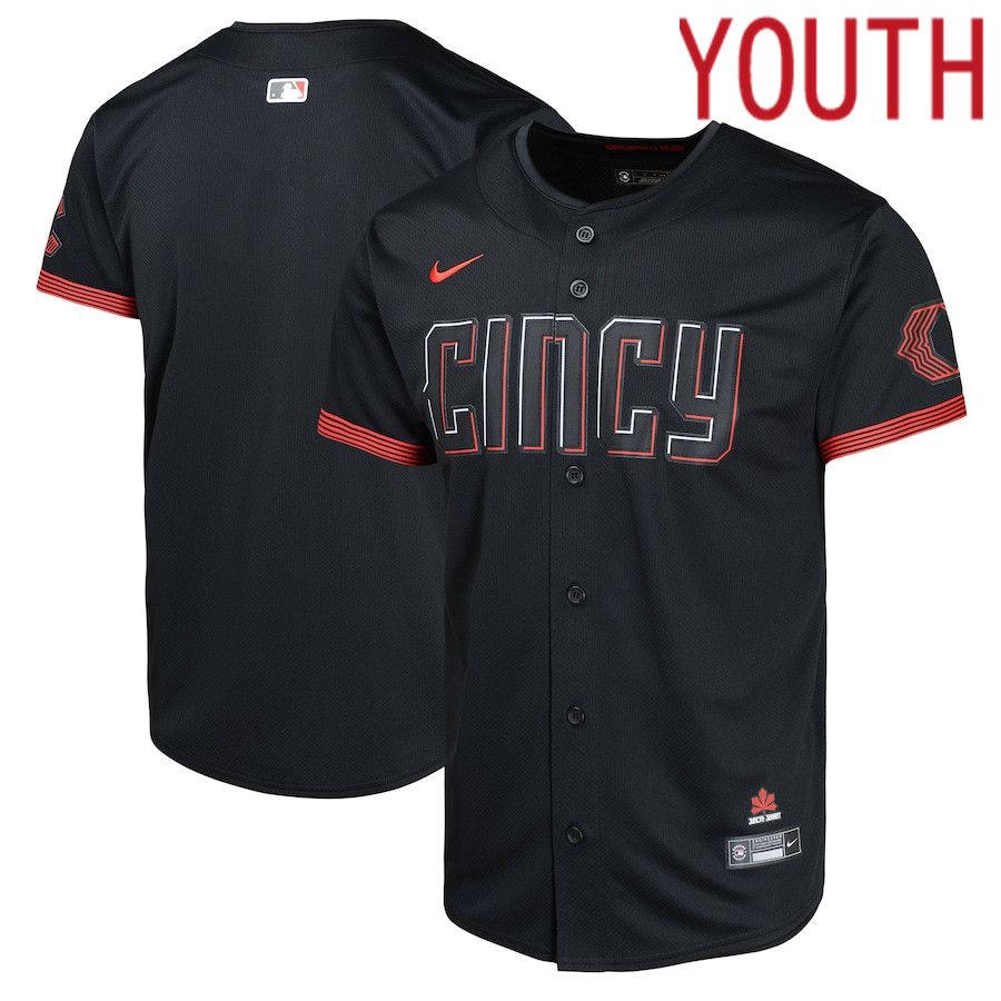 Youth Cincinnati Reds Blank Nike Black City Connect Limited MLB Jersey->youth mlb jersey->Youth Jersey